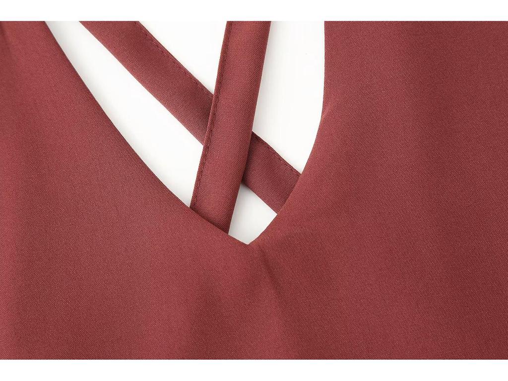 2025 Spring European & American Style Sleeveless Midi Dress for Women