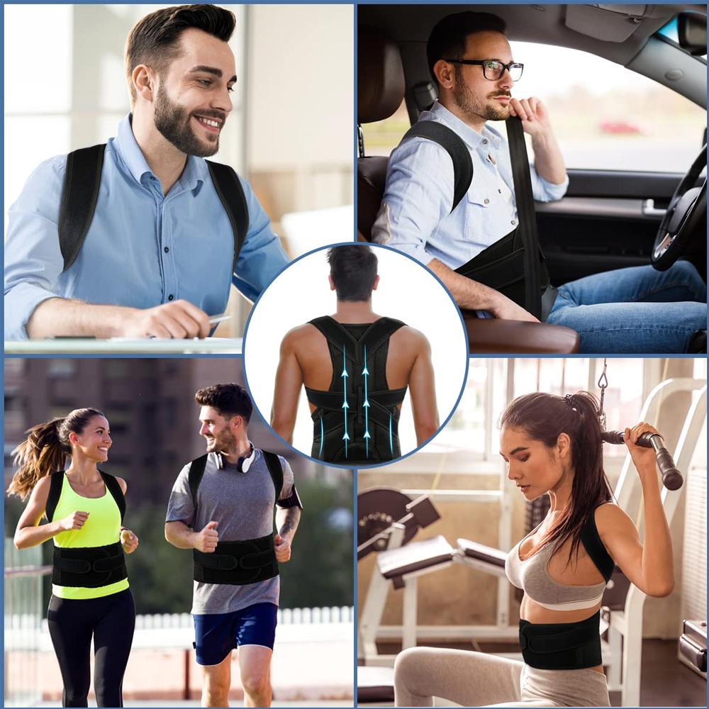 1Pcs Adjustable Back Posture Corrector With Breathable Shoulder And Waist Support Straps For Boys And Girls