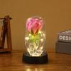 Valentine's Day Gift Rose Glass Cover, Creative Swan Tabletop Ornament Eternal Flower Lamp Luminous Gift