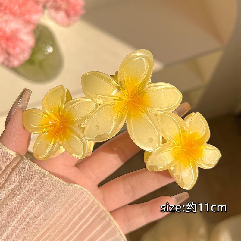 1pcs/2pcs Candy Colors Large Flower Hair Clip for Women Elegant Temperament Shark Clip able Girl Hair Claw