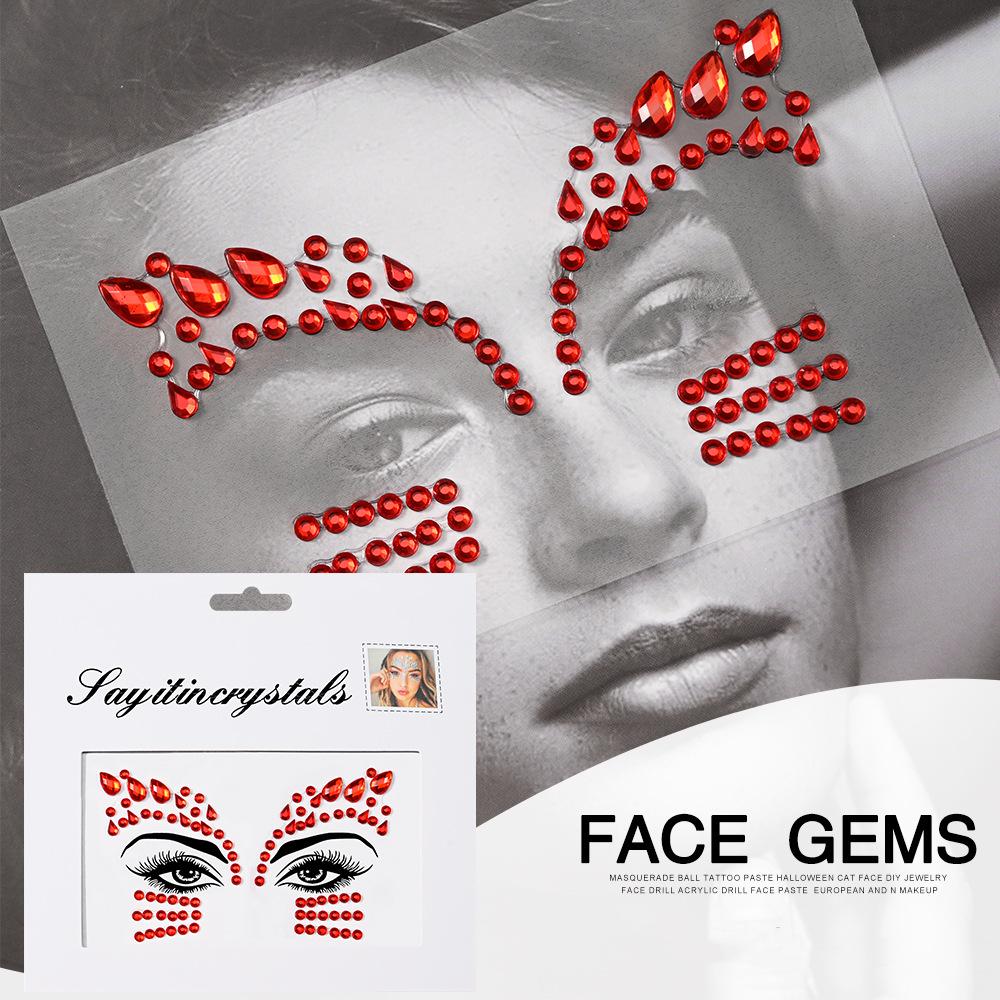 Eco-Friendly Masquerade Acrylic Face Diamond Stickers