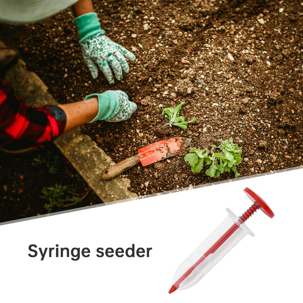 Adjustable Handheld Syringe Seeding Dispenser, Portable Flower & Grass Sowing Tool for Backyard Garden Planting