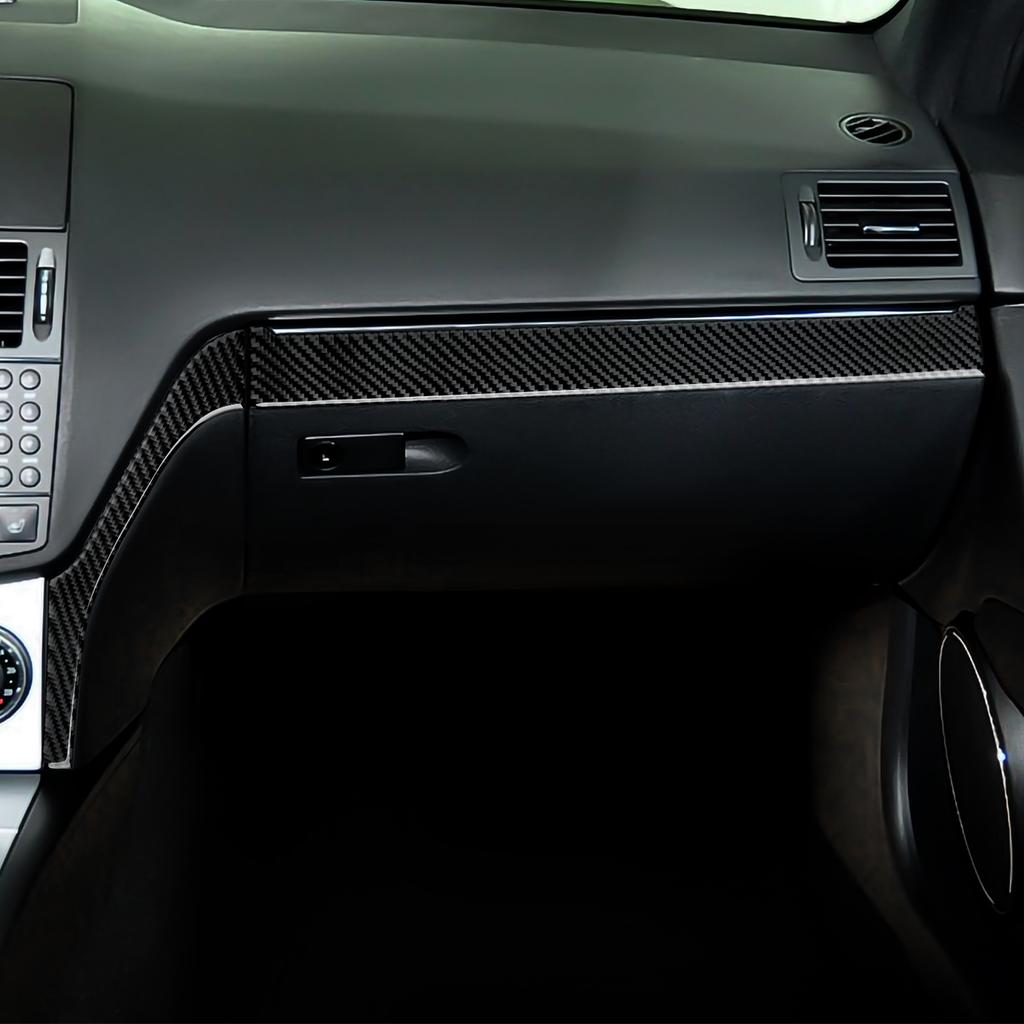 3 uds pegatina para salpicadero de coche cubierta embellecedora de fibra de carbono para Mercedes Benz Clase C W204 2007 2008 2009 2010