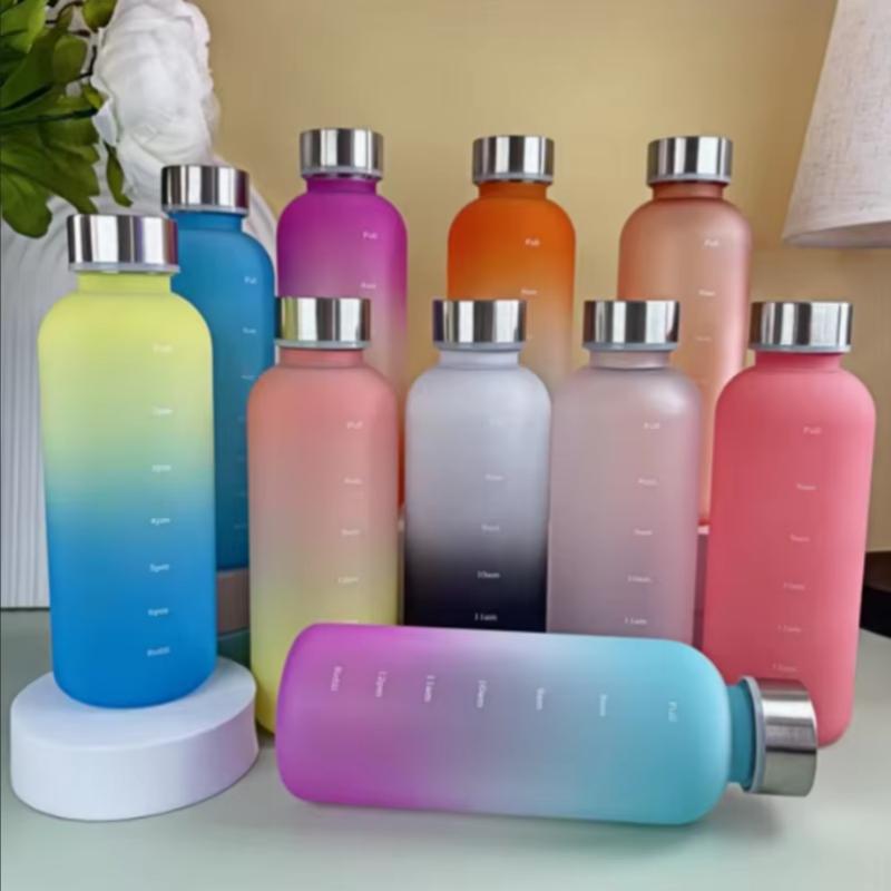 550ml Sport Water Bottle With Time Marker Motivational Reusable Fitness Sports Outdoors Travel Leakproof Frosted Plastic Cup