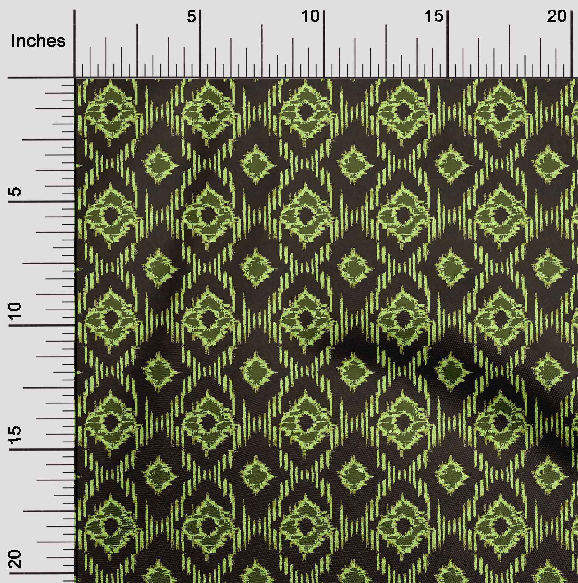 

oneOone Cotton Flex Fabric Diamond Kasuri Print Fabric BTY 40 Inch Wide 42 Inch - Viscose Chiffon лаймовий