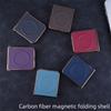 For Samsung Galaxy Z Flip7 FE 5G/Z Flip6 5G Magnetic Case Hinge Protection Carbon Fiber Texture Leather+PC Phone Cover