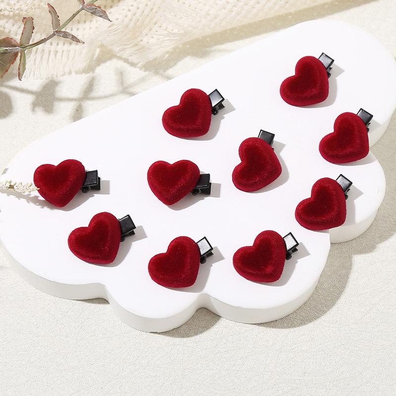 10Pcs Sweet Versatile Small Red Heart Star Hair Clips For Women Girls Elegant Hair Clip Exquisite Hair Accessories Gifts