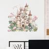 Cartoon Roze Droomkasteel Muursticker Meisjes Slaapkamer Kamer Decoratieve Behang Zelfklevend Verwijderbare Stickers