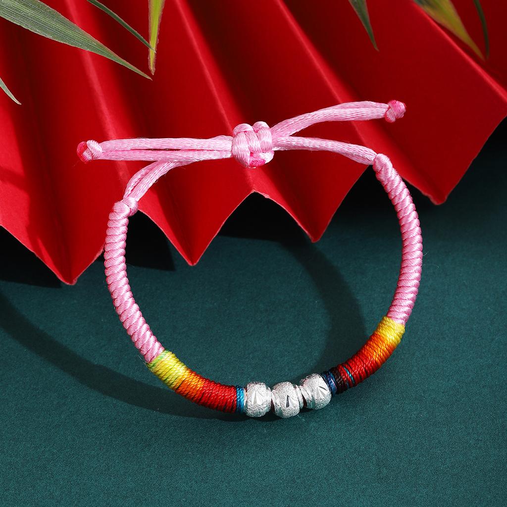 Colorful Rope Beaded Ethnic Style Hand-Woven Hand Rope, Tibetan Light Luxury High Sense Adjustable Fashion Jewelry Women