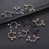 2 Stück/Set Runde Schraub-Falsche-Brustwarzen-Ringe Ohne Piercing Clip-Design Körperschmuck Ohne Piercing Damen