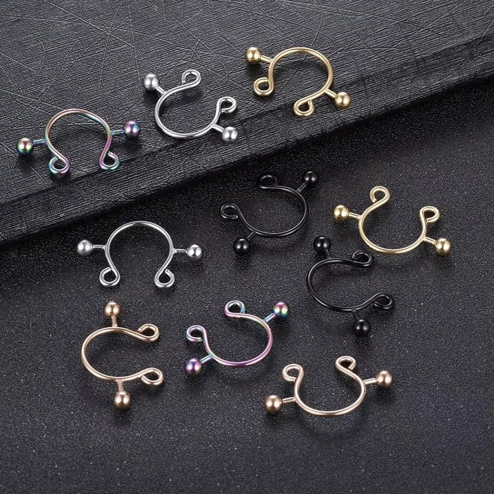 2 Stück/Set Runde Schraub-Falsche-Brustwarzen-Ringe Ohne Piercing Clip-Design Körperschmuck Ohne Piercing Damen