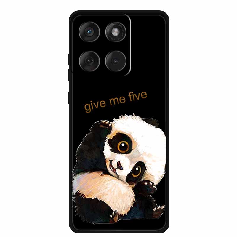 For Motorola G67 Power 5G 2025 Case Shockproof Soft Black Silicone Cute Cat Coque For Moto G67 Power Case 6.7" Cartoon Bumper