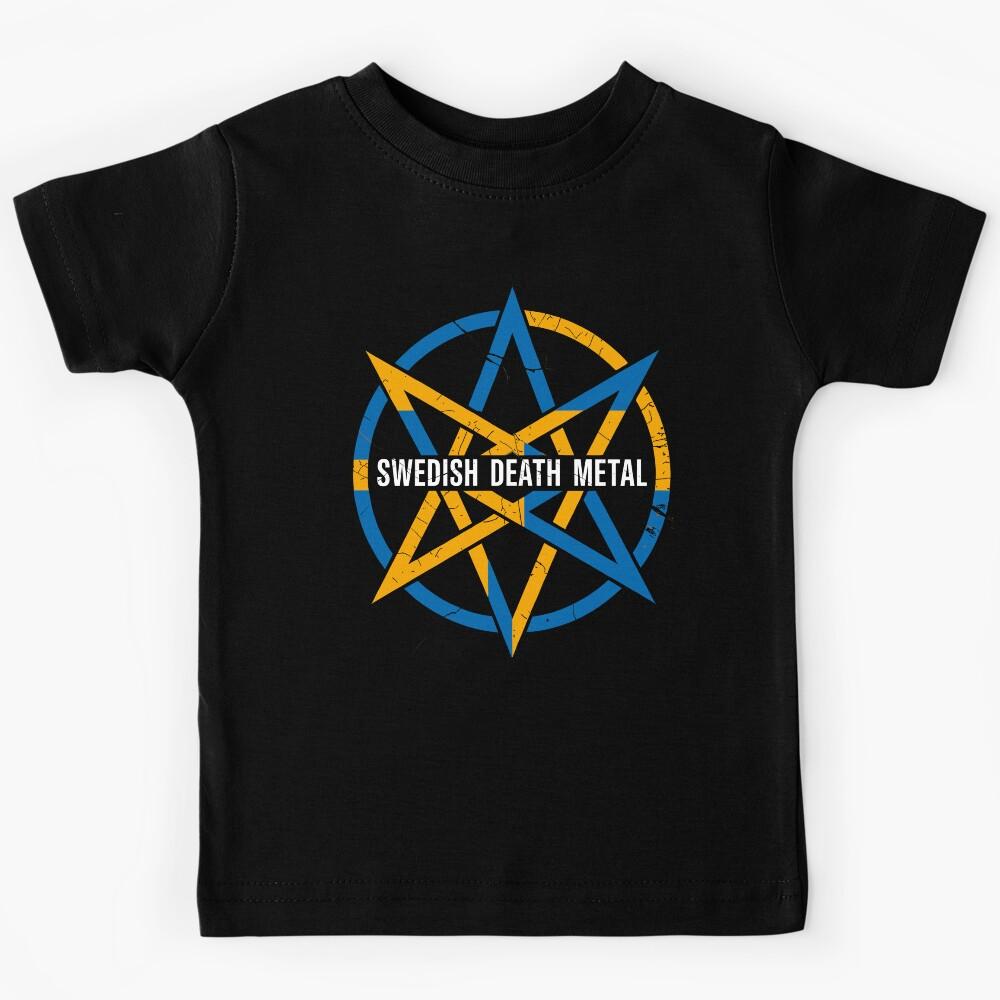 Swedish Death Metal – Vintage 80s Heavy Metal Crimson Pentagram Design Kids T-Shirt