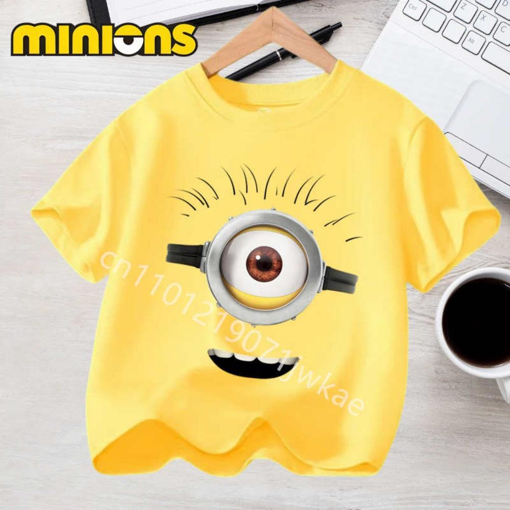Cartoon Minions Short Sleeve T Shirt for Boy Girl T-Shirts Cute Children Tees Summer Kids Tops Casual Toddler Clothes