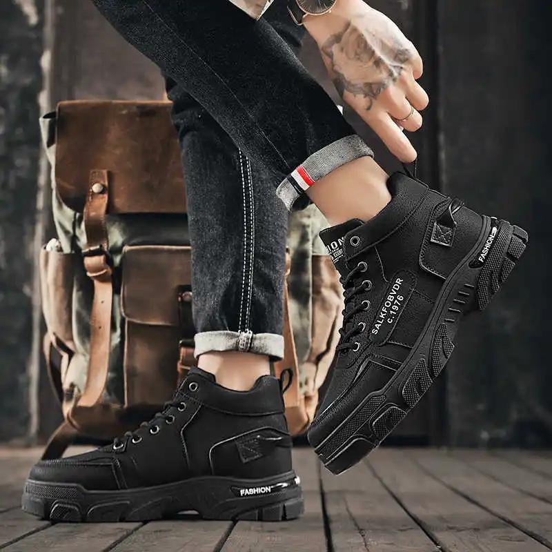 Fashion Ankle Legitimate Leather High-top Sneakers Women's Shoes 33 Women's Boot Sneakers Sport Models Best New Fast Shooes Resell