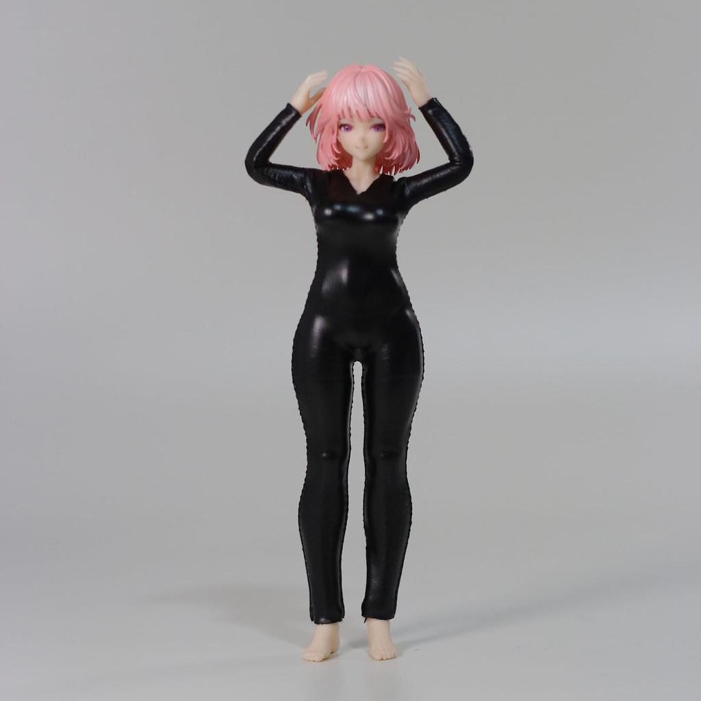 [TOYBARJAPAN] DMTOYS Spy Leather Onesie Suit for 112 Scale Action Figures (SHF Girl, etc.) (Body, head, and shoes not included)