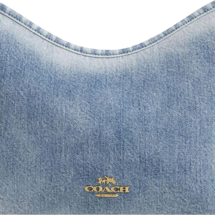 COACH Laurel Fabric Hobo Bag Shoulder Bag Large Women's Denim Blue CEF26-IMNIM