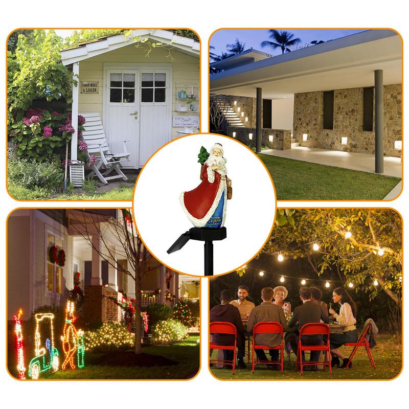 Christmas Decoration Atmosphere Lights Outdoor Solar Garden LED Street Lights Santa Claus Ground Plug Landscape Decoration Light