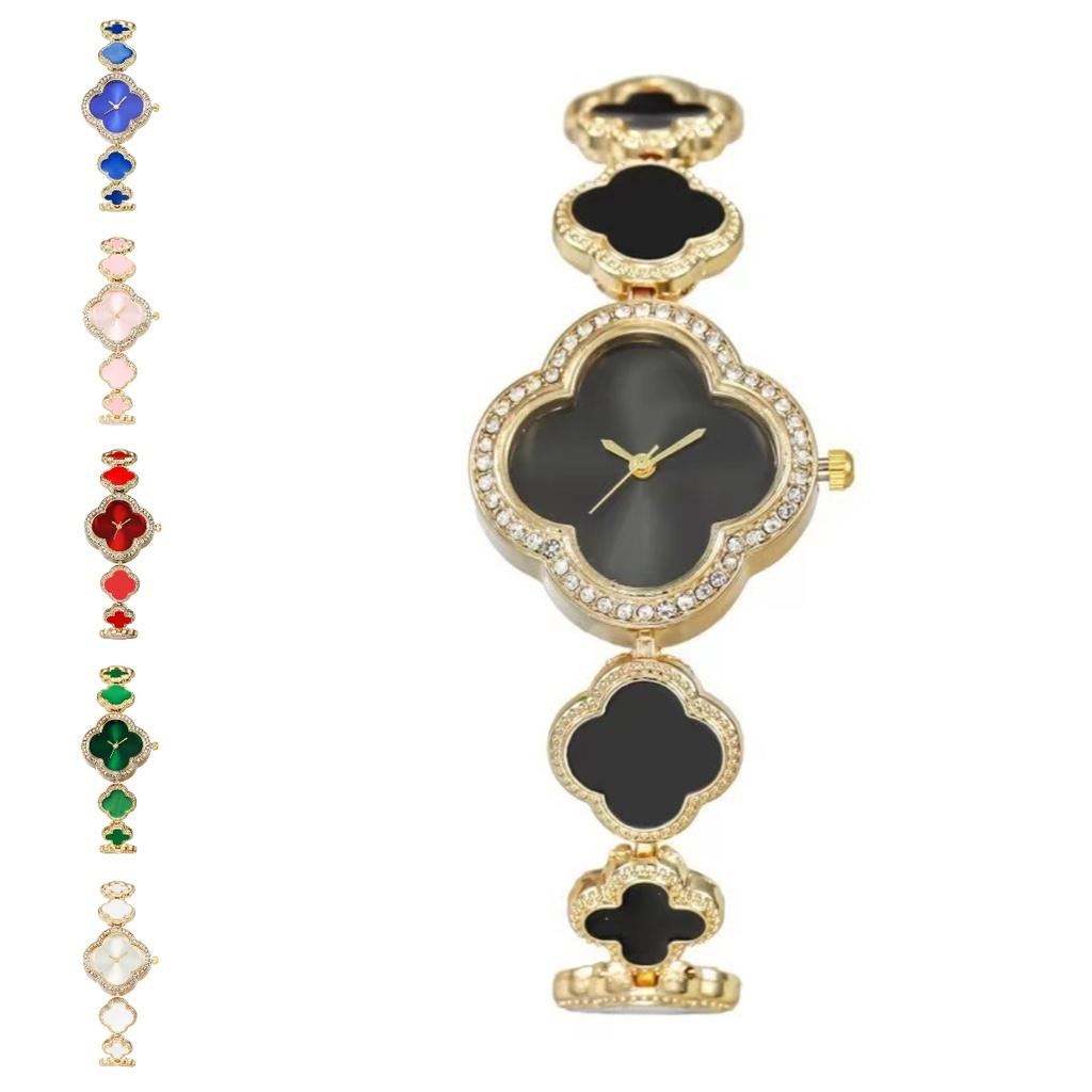 Clover Four Leaf Quartz Watch Leather Alhambra Wristwatch Accessory Gifts Girls