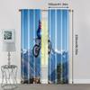 2pcs   Creative Curtains Motocross Bike Style Stunt Machine Washable Polyester (without rod) Stuff Clearance Perfect for Bedroom