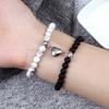 2Pcs/Set Couple Magnet Heart Shape Pendant Bracelets 6MM Malachite Tiger Eye Bangles Love Relationship Pulsera Jewelry Gift New