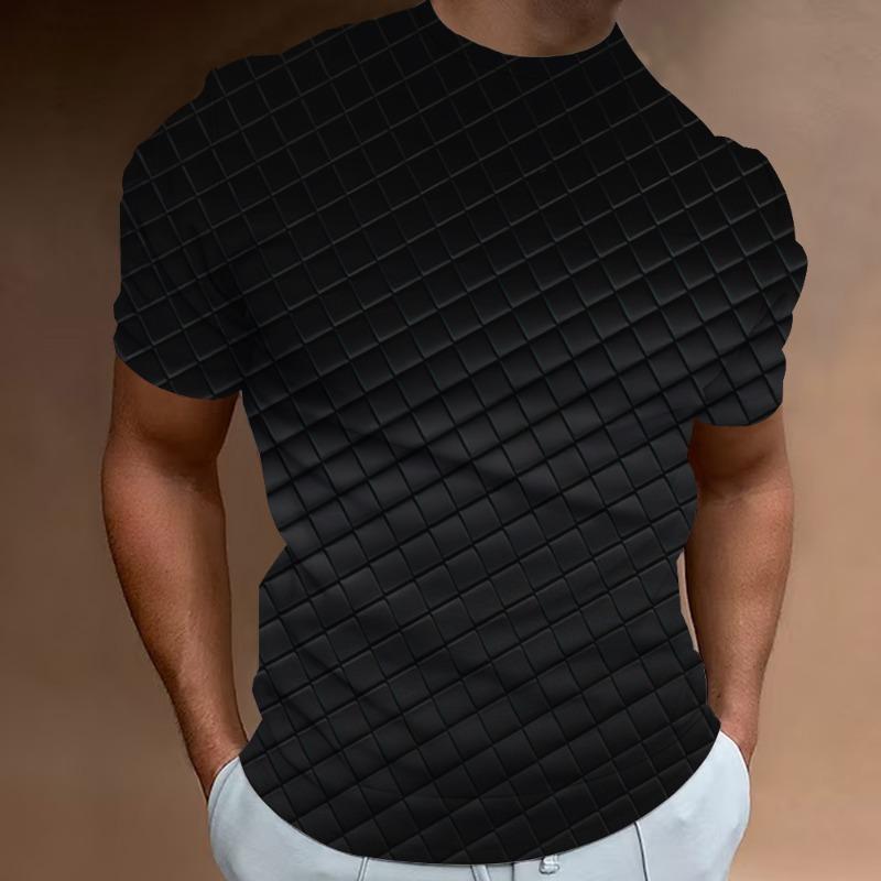 Modische T-Shirts für Herren mit 3D-Linien-Druck, Herrenbekleidung, Street-Designer, kurzärmelig, übergroße Top-T-Shirts, tägliche Freizeitsportbekleidung