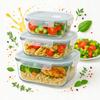 FOOD CONTAINER 3x Set of Rectangular Containers LUNCHBOX For Work Lunch