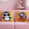 classic cartoon Cute Cartoon Penguin Cushion Cover Soft  EasyWash Pillow Case  Versatile for Couch Bed Travel and Office