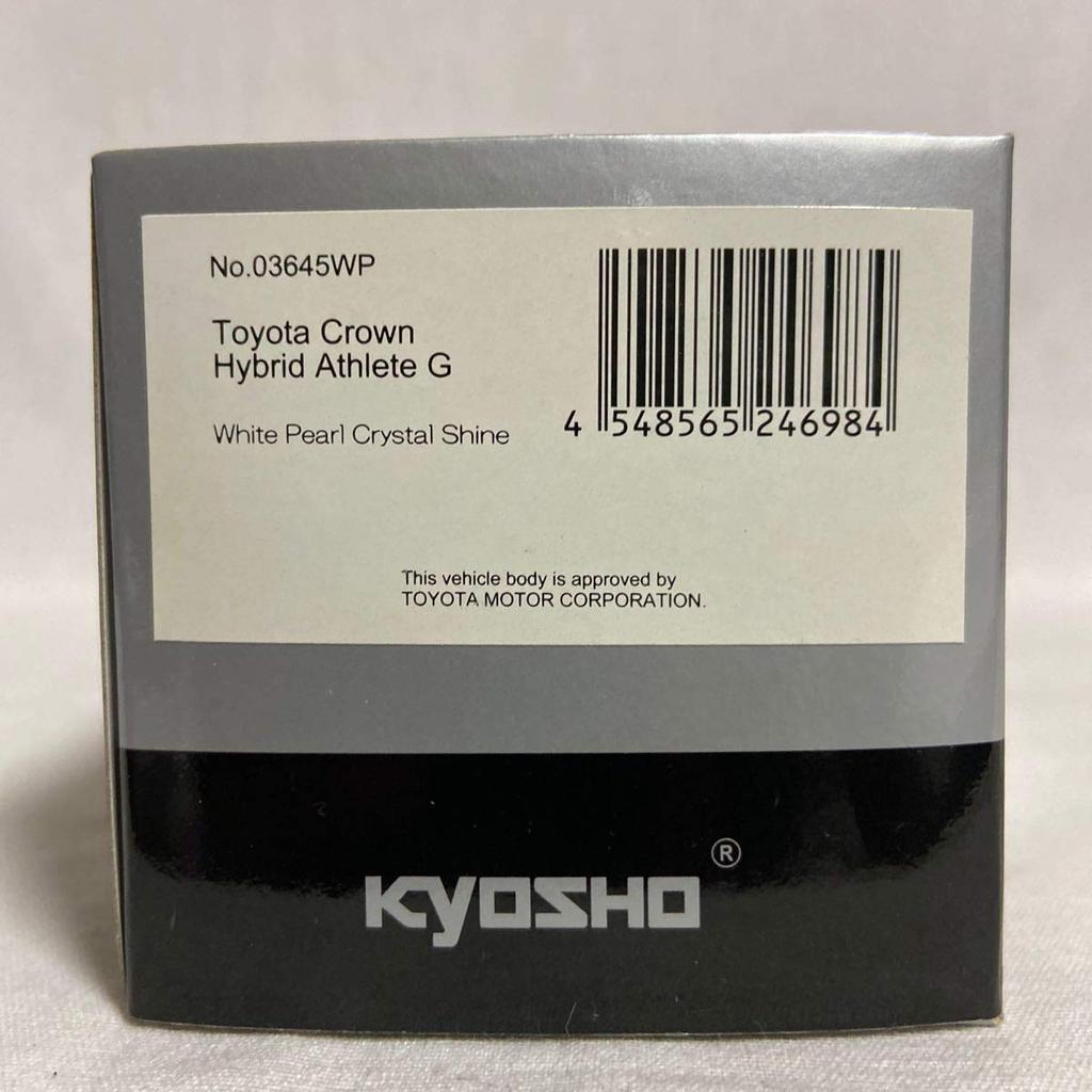 Kyosho Scale Toyota Crown Hybrid Athlete G White Pearl Crystal Shine 210 Series Miniature Model Car 1/43