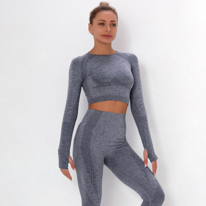 Yoga Set Gym Sets Ombre Seamless 