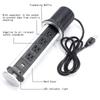 2500W US/UK/EU/AU Plug Pull Pop Up Electrical Socket 4 Power 2 Charge USB Aluminum Shelf LED Desk Worktop Extension Table Office