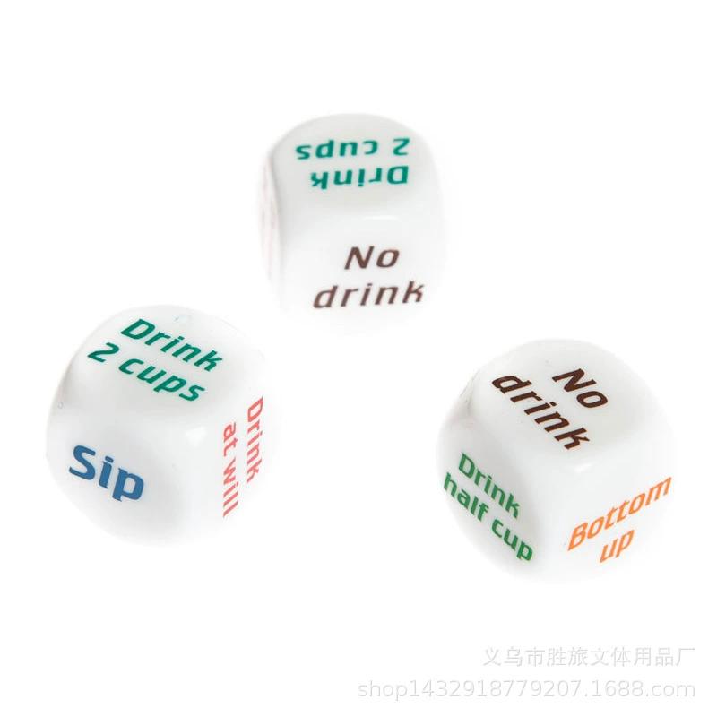 3PCS 2CM English Drinking Dice Bar and KTV Supplies Bar Accessories Party Accessories