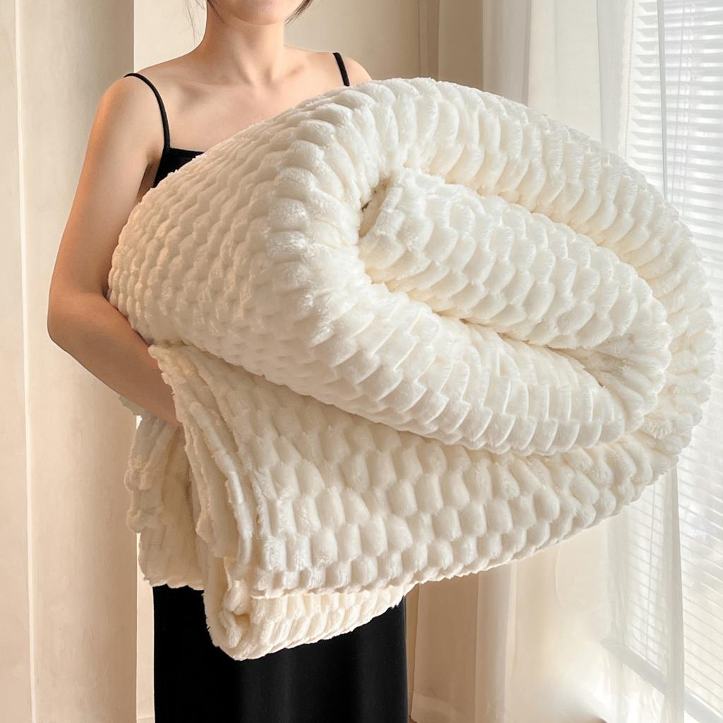 Plain Solid Color Blanket for Bed Pluffy Plush Thow Blanket for Winter Warm Thick Coral Fleece Plaids Sofa Bedspreads for Winter