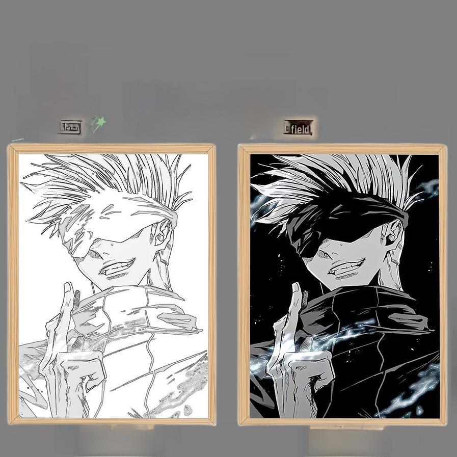 

Gojo Satoru Jujutsu Kaisen светящийся аниме эскиз декоративный ночник Large size 31*22 cm [Rechargeable]