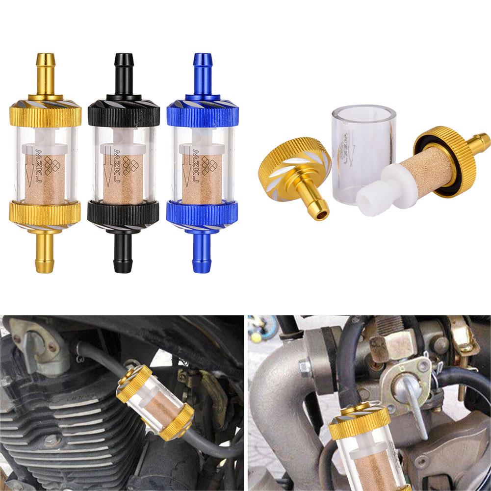 Motorcycle Modified Metal Oil Filter Removable Transparent Glass Gasoline Filter for ATV Dirt Pit Bike Motocross