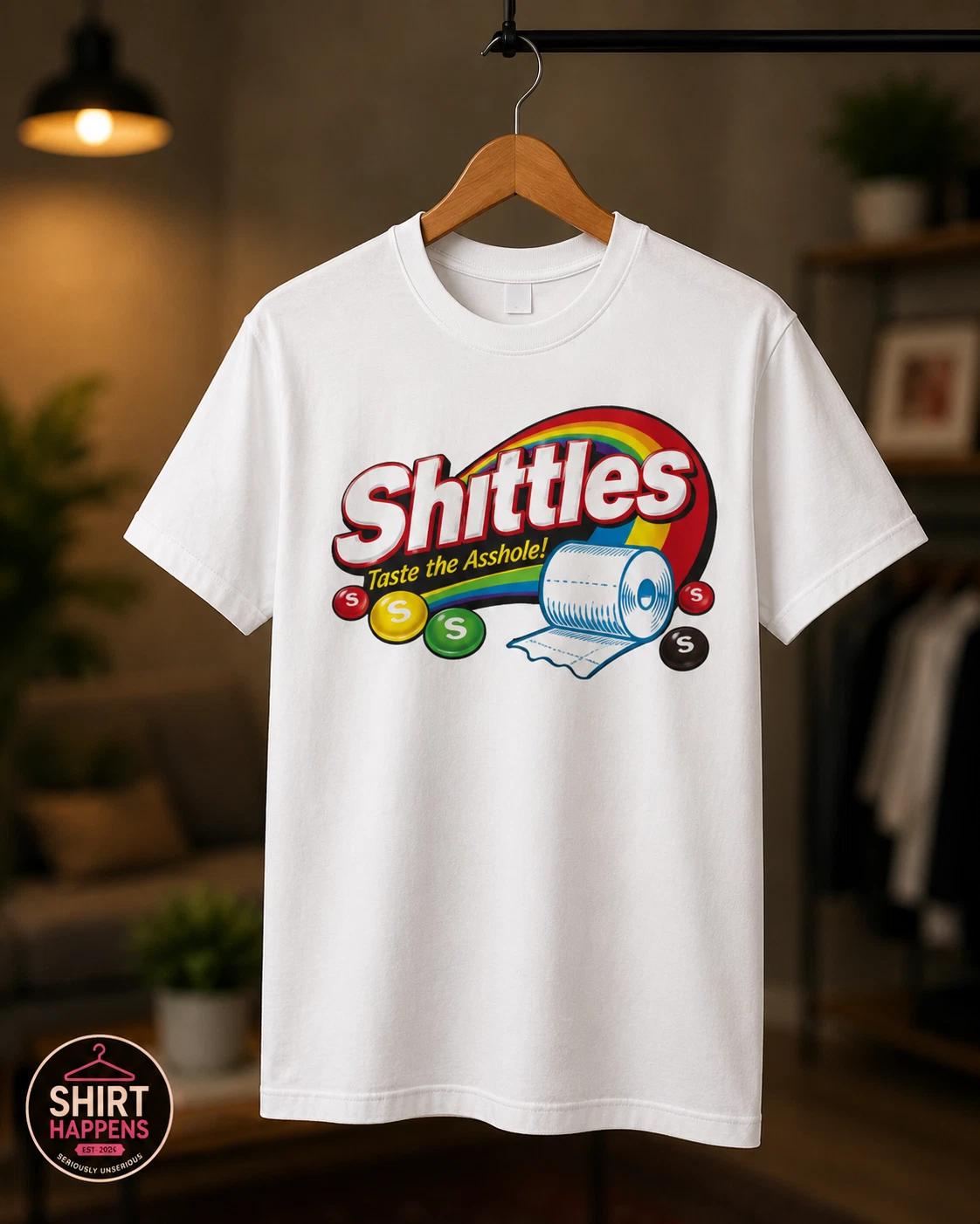 Shittles Parody | Funny Graphic T-Shirt | Adult Humour Offensive Joke Tee M