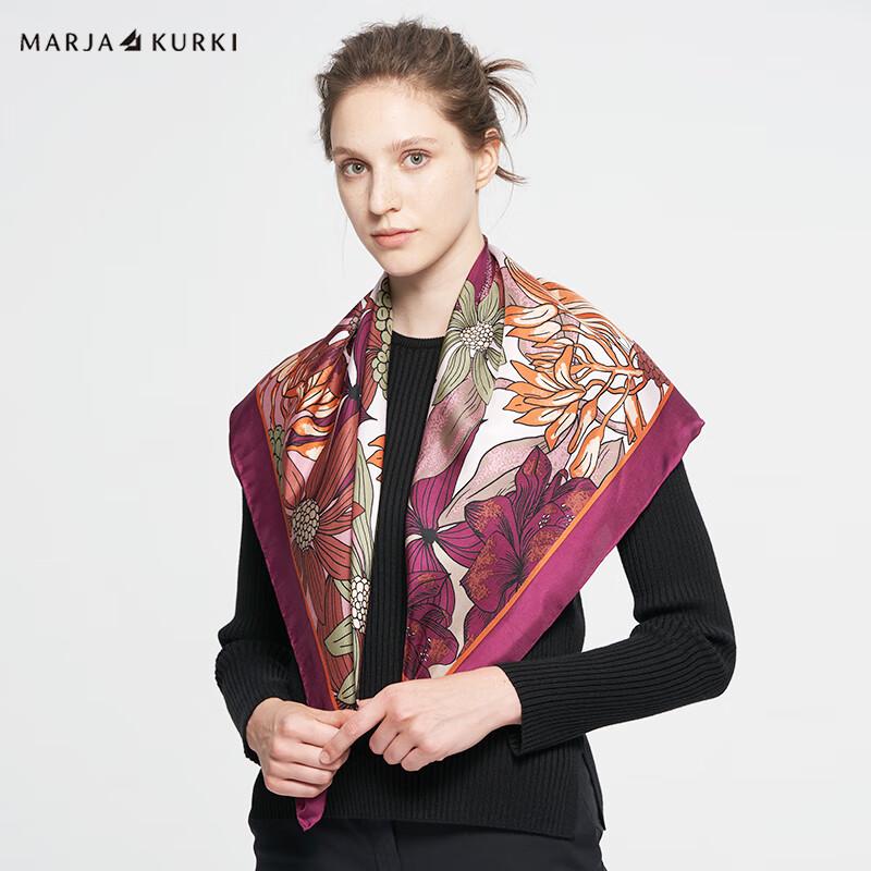 

MARJA KURKI Elegant Mulberry Silk Large Square Scarf