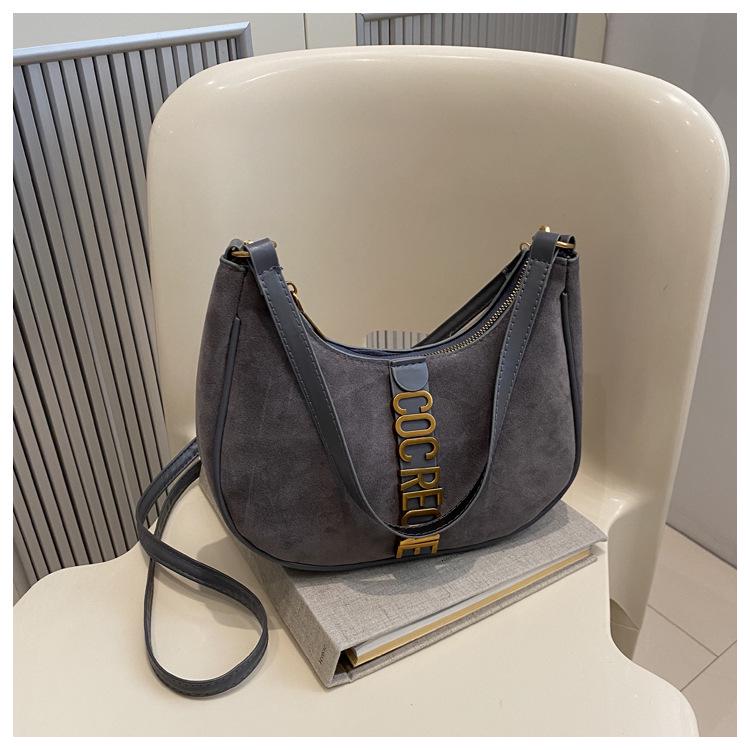 2024 Retro Suede Crossbody: Versatile Small Handbag & Shoulder Bag