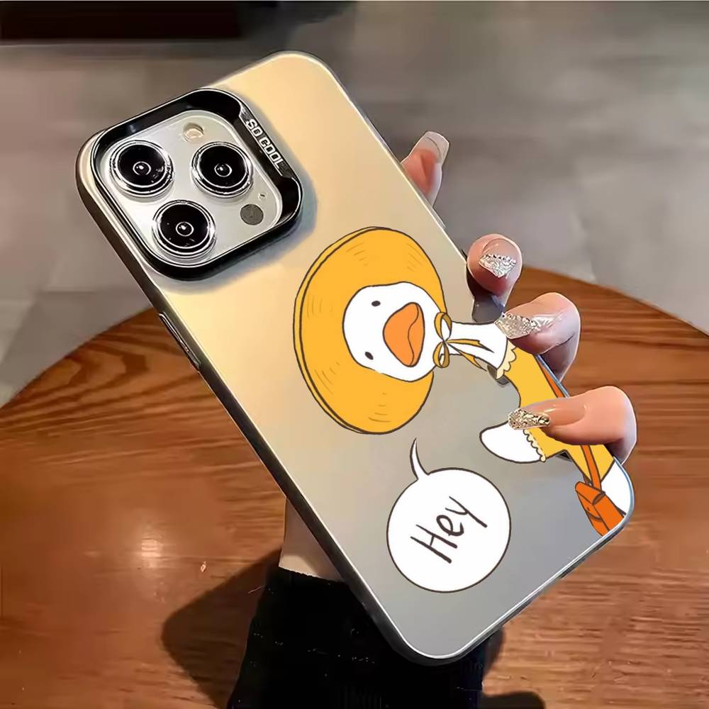 cute duck couple wallpaper Phone Case For iPhone 17,16,15,14,13,12,11,Pro Max,Plus Candy Silver Cover