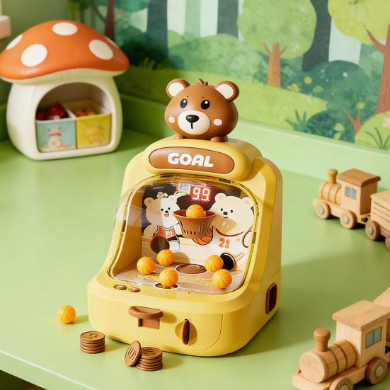 Jogo de Basquete de Arremesso de Animal de Desenho Animado com Exibição de Pontuação Mini Máquina de Arcade de Arremesso de Basquete de Mesa Dinossauro Urso Cesto de Basquete Brinquedo