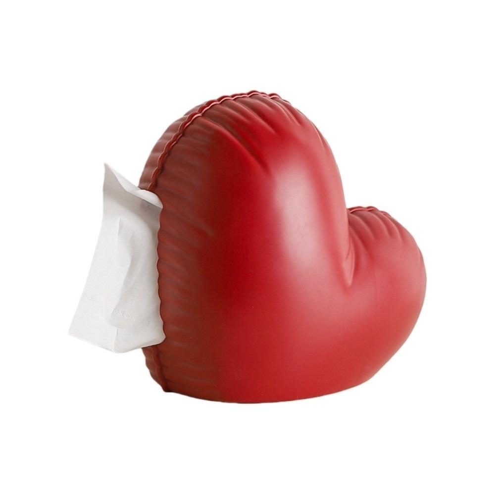 

ABS Love Heart Tissue Box Simulation Heart Balloon Tissue Organizer Living Room Bathroom червоний