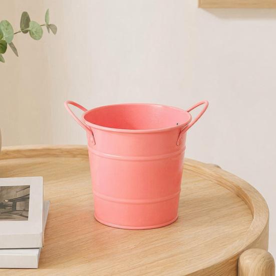 Huaqianguhh Creative Iron Pen Holder, Rustic Desk Organizer for Office, Metal Pencil Cup Makeup Brushes, Small Storage Bucket Office And Home Use