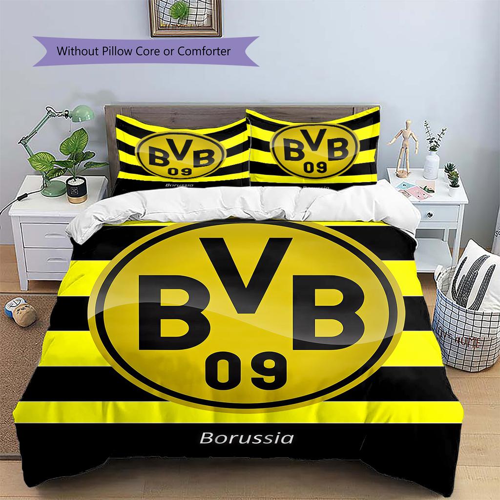 Borussia Dortmund  Set Copripiumino con Fantasia  Decorazione per la Casa  Regalo (1 * copripiumino + 2 * federe senza imbottitura)