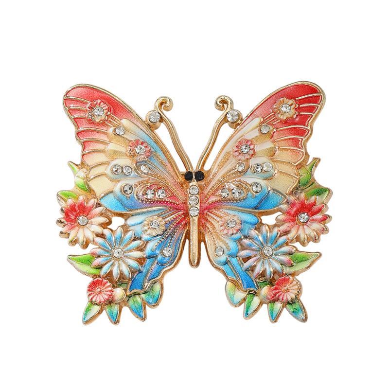 1Pcs Unisex 8-Color Flowers Insects Party Office Brooch Pin Beautiful Butterfly Brooches For Women Gifts Diy Decoration