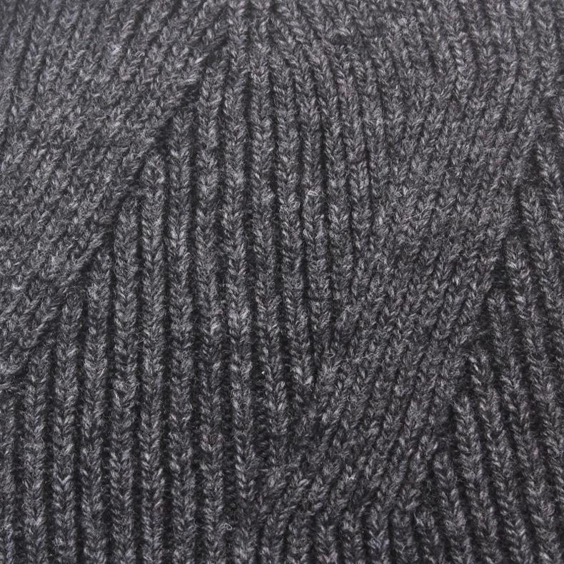 Wollmütze Herren Winter Skullies Beanies Britische Strickmütze Einfarbige Wollmütze Doppelschichtige Samtmütze