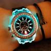 New colorful lights personalized rhinestone led Harajuku fashion trend male and female students couple quartz watch