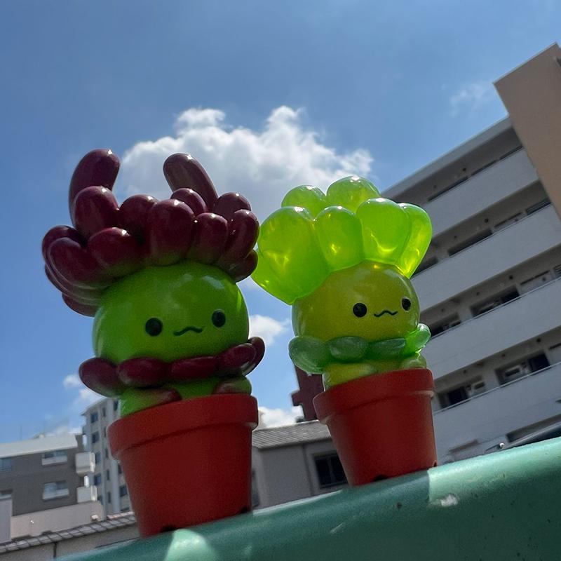 Gashapon Capsule Toys Succulents Evil Spirit Doll Green Potted Plant Action FIgures Model Toy Ornaments