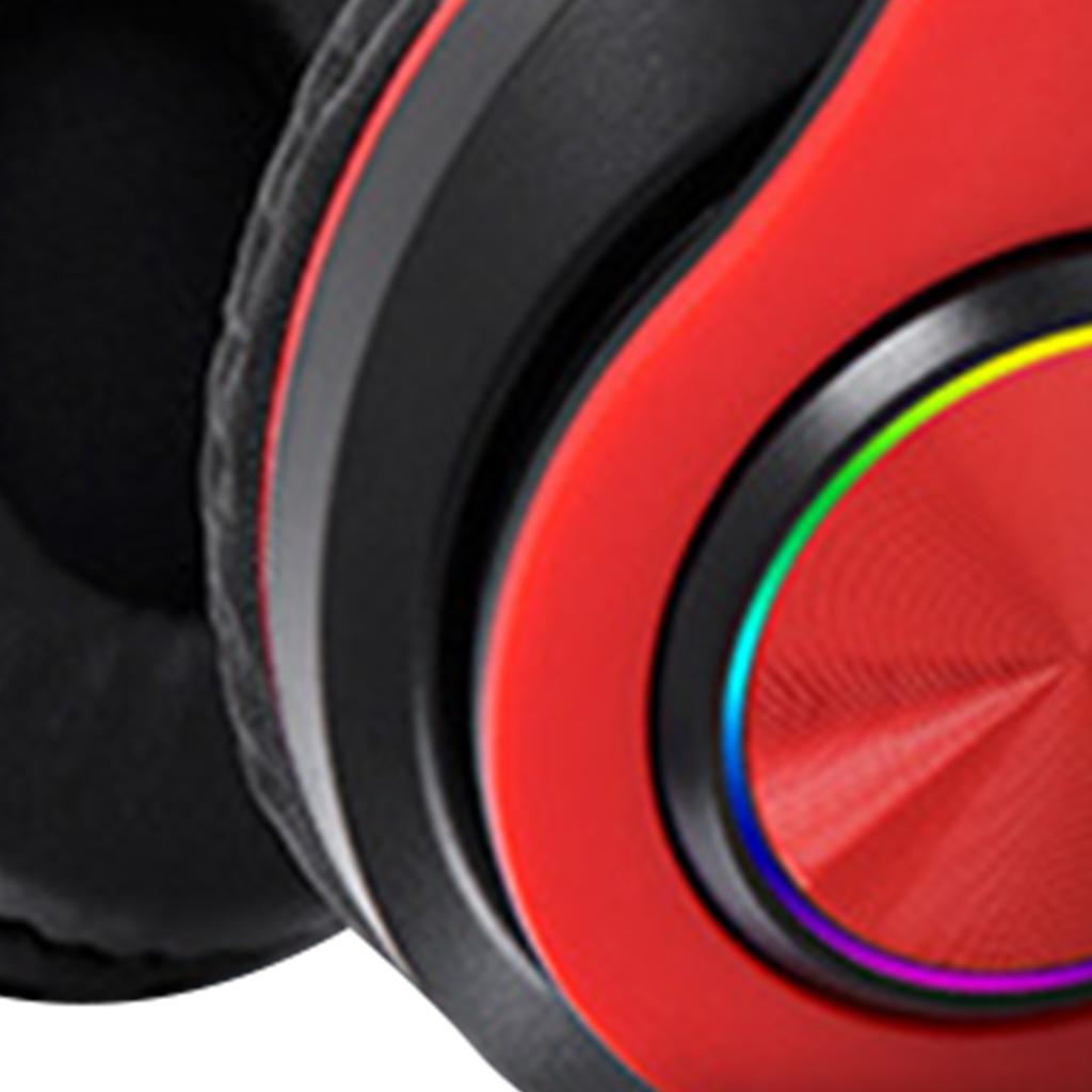 Bluetooth Headset with RGB Light Deep Bass Noise Reduction Comfortable Waterproof Foldable Wireless Gaming Headset