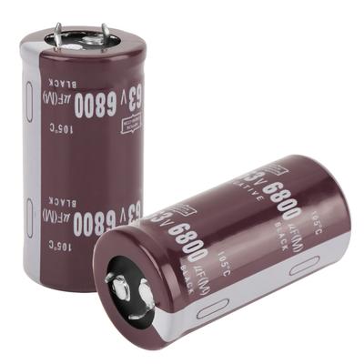 2pcs 63V 6800uF Electrolytic Capacitor 25 * 50mm 105 Celsius