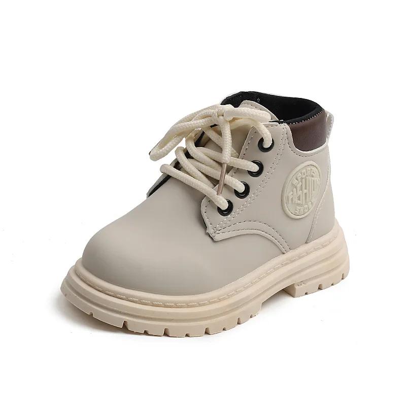 

Winter Kids Combat Boots Furry Lined Children Ankle Boots Boys Girls Short Boots Student Non-slip Shoes Footwear 21